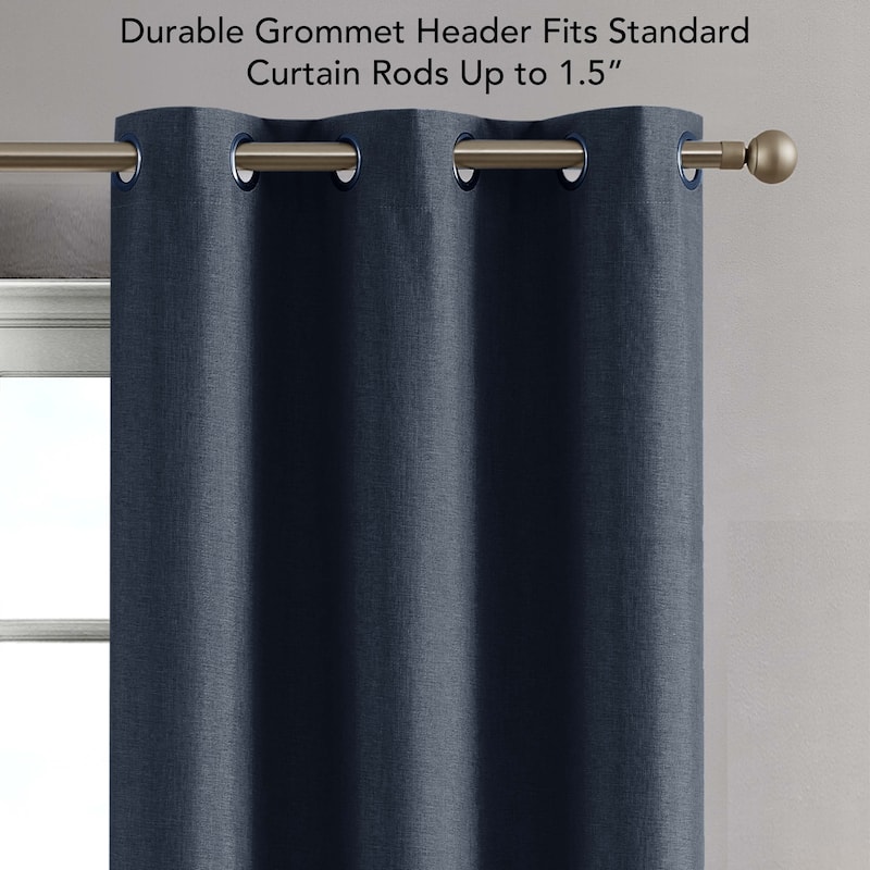 Creative Home Ideas Legrae Blackout Grommet Window Curtain Panel Pair with Tiebacks