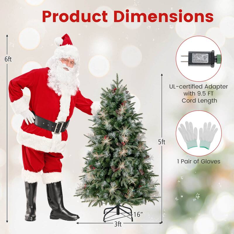 Costway 5/6/7 FT Artificial Christmas Tree with 602/806/1072 Branch - Green - See Details