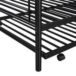 Twin-Over-Twin Metal Bunk Bed With Trundle,Can Be Divided Into Two Beds