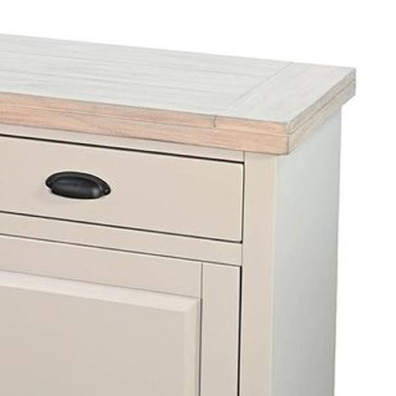 Loma Sideboard Buffet Server, 95 Inch, 4 Cabinet Doors, Light Gray Wood