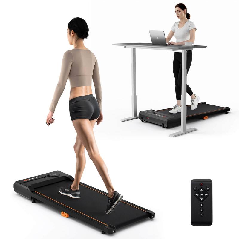 Goplus 2.5HP Under Desk Treadmill with Remote Control LED Display 12 - See Details - Black