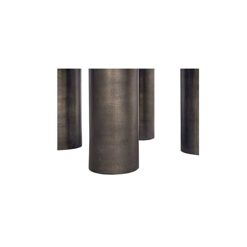 NADAAL STUDIOS Jossan Outdoor Coffee Table, Round Cast Aluminum, Large, Deep Bronze