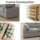 preview thumbnail 41 of 66, Large Down Filled Corner Sectional Sofa Couch with Ottoman for Living Room Set Linen Cloud Sectional Couches