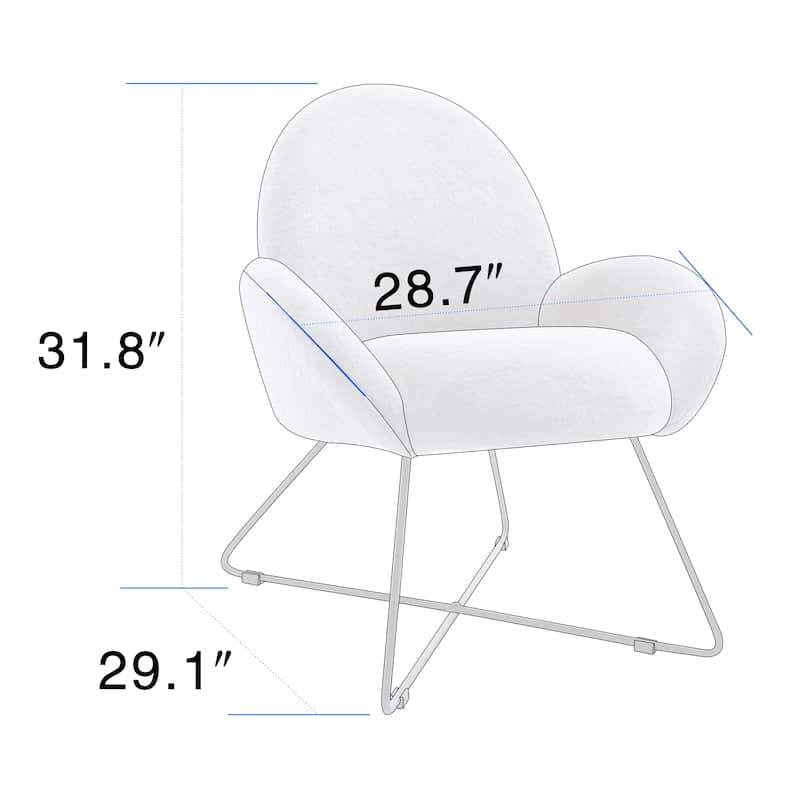 Corvus Rowen Modern Fleece Upholstered Accent Chair with Arm