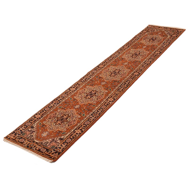 ECARPETGALLERY Hand-knotted Serapi Heritage Copper Wool Rug - 2'6 x 11'11