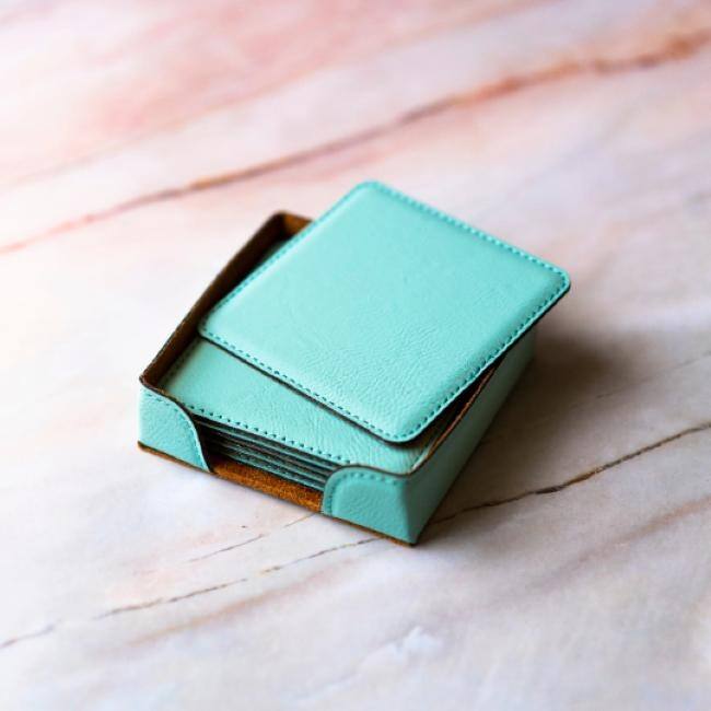 Waving Cat Coaster - Set of 6 - Teal