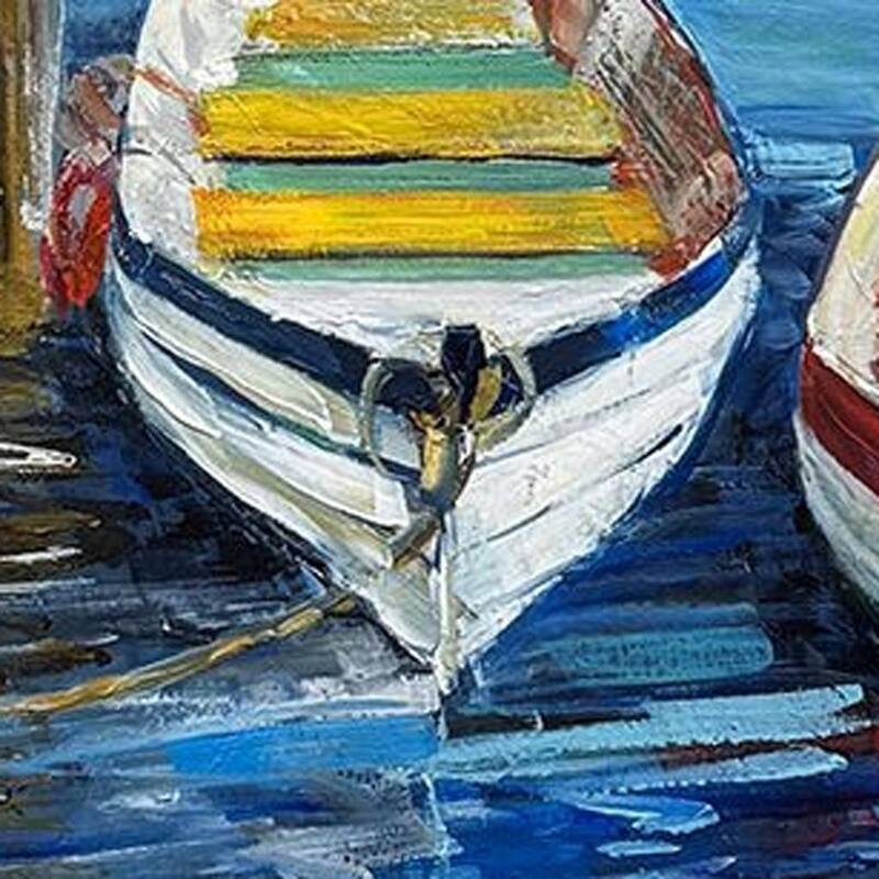 HomeRoots Set Of Two Day of Fishing Distressed White Framed Wall Art