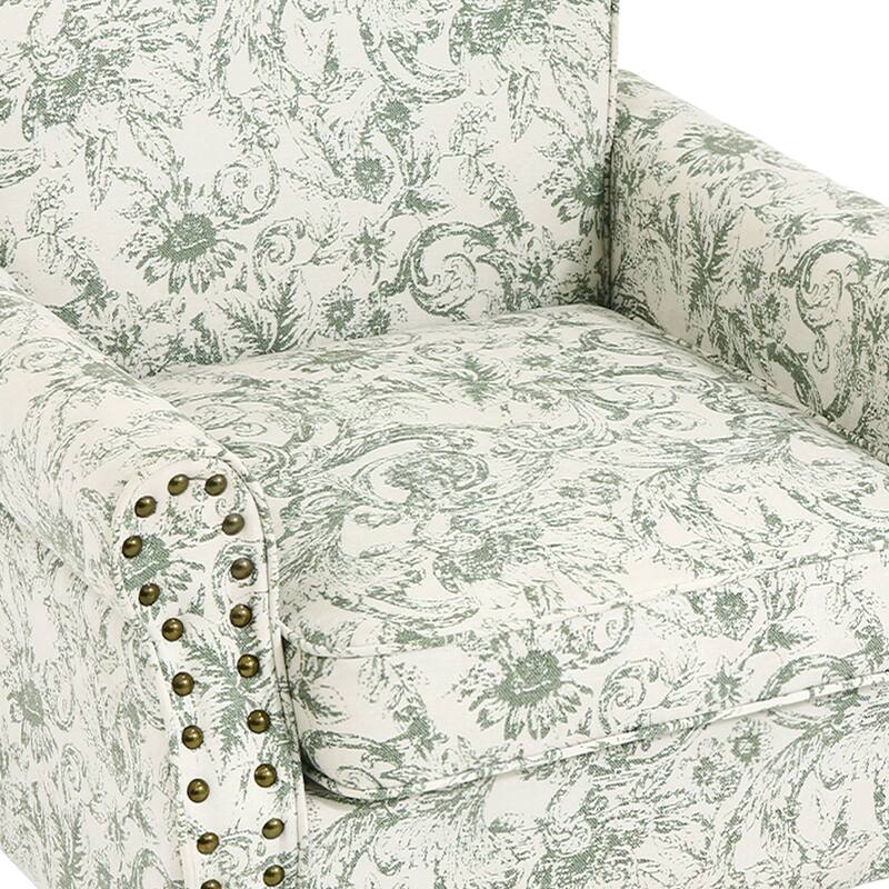 Modern Upholstered Armchair Nailhead Trim Accent Chair