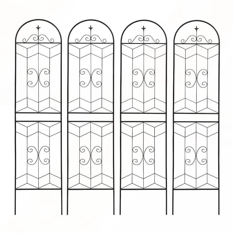2 Pack Metal Garden Trellis 86.7in x 19.7in Rustproof Trellis