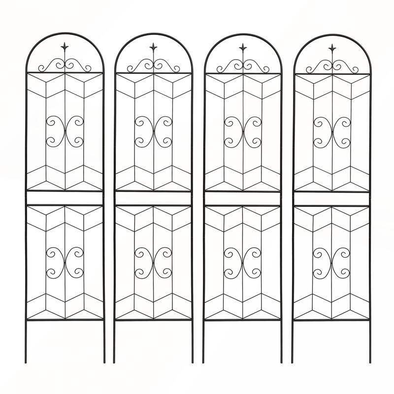 4 Pack Metal Garden Trellis 86.7in x 19.7in Rustproof Trellis