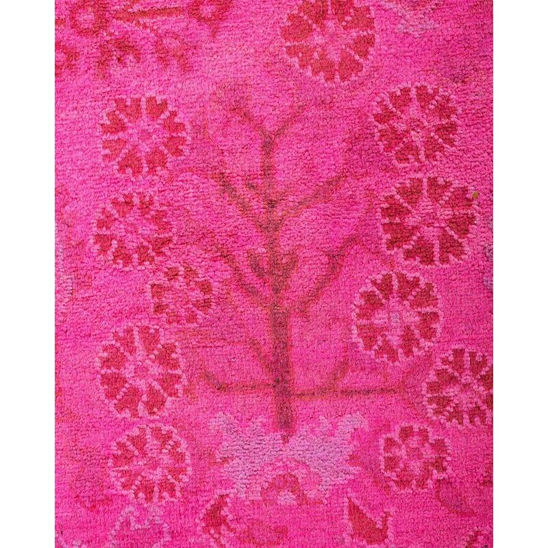 Vibrance, One-of-a-Kind Hand-Knotted Runner Rug - Pink, 2' 5" x 12' 2" - 2' 5" x 12' 2"