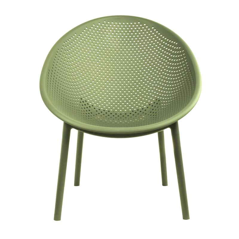 Set of 2 Modern Plastic Lounge Chair Plastic Legs with Polka Dots Spot Breathable for Patio Indoor Outdoor Use