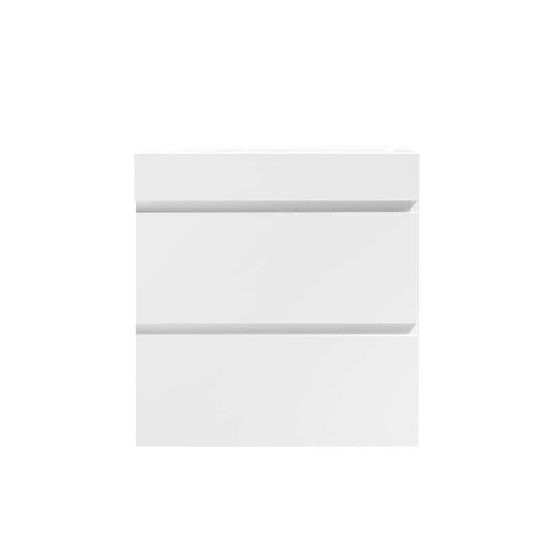 GDFStudio - Eloise Seamless Integrated Solid Surface Bathroom Basin with Overflow and Contemporary Silhouette