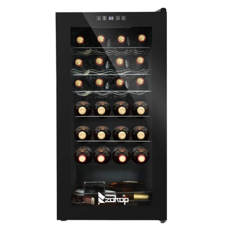 115V /60Hz 28Bottle/2.8Cu.Ft/80L/ Compressor Wine Cooler - Black - 16.93 x 17.72 x 33.07