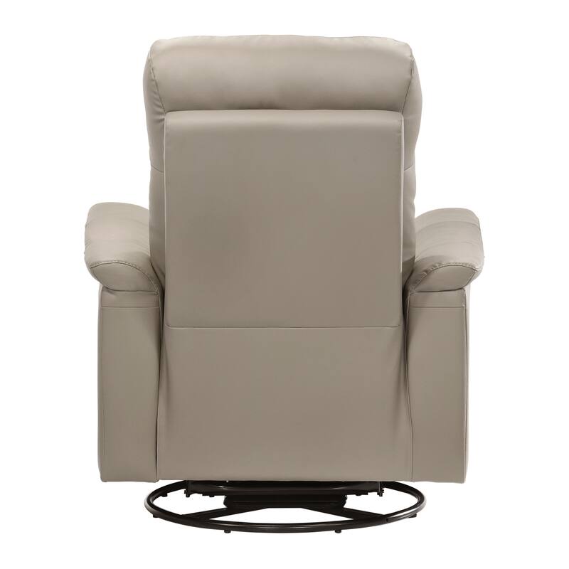 Monte Leather Match Swivel Glider Manual Reclining Chair