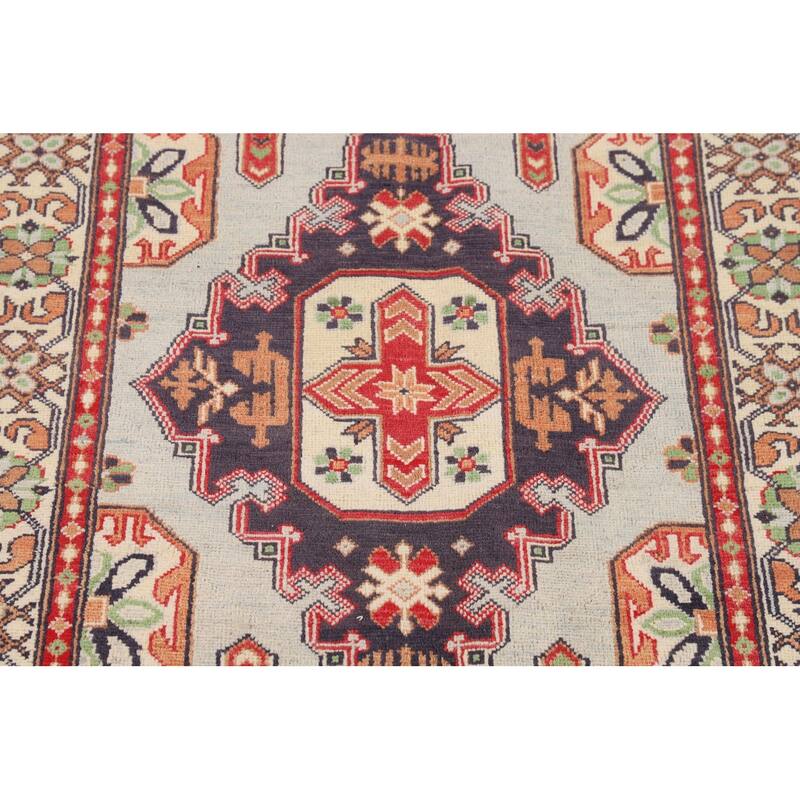 Kazak Oriental Foyer Rug Handmade Wool Carpet - 3'5" x 4'10"