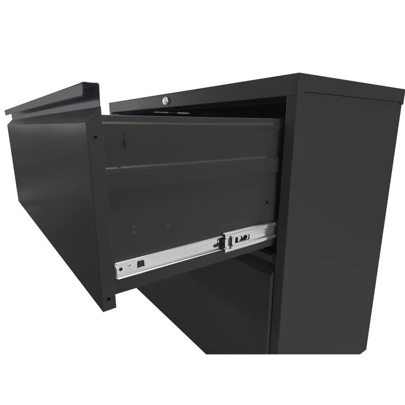 3-Drawer Lateral Filing Cabinet with Lock, Metal Home Office Storage Cabinet with Quiet Glide Drawers