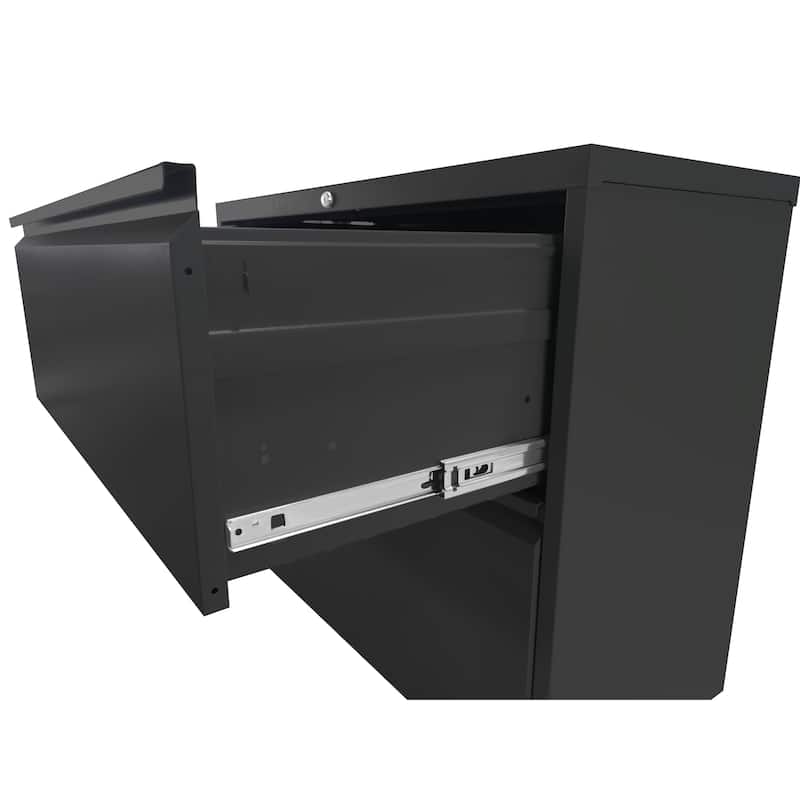 Anmytek Black 3 Drawer Vertical File Cabinet with Lock Anti Tip Design Letter and Legal Size Storage
