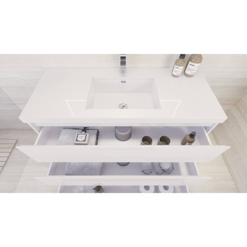 Aron 48'' Freestanding Vanity with Reinforced Acrylic Sink