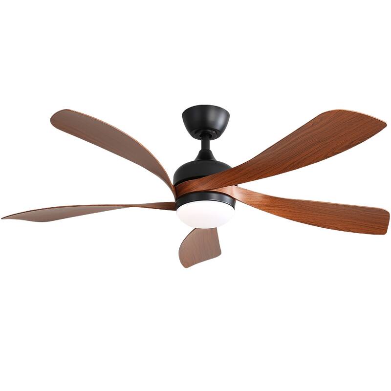 52" Morden Plastic Blades Ceiling Fan with Remote Control and Reversible Motor, LED Light - 52 inch downrod ceiling fan
