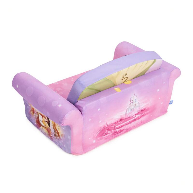 Marshmallow Furniture 2-in-1 Flip Open Couch Kid's Furniture, Disney Princesses - 14.75 x 29.25 x 16 inches