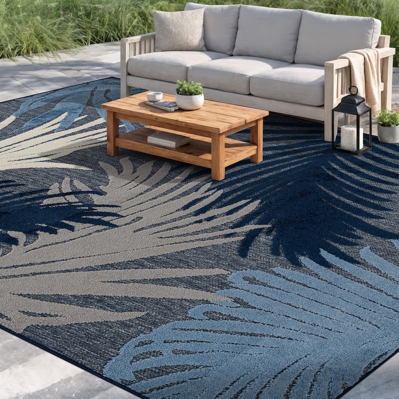World Rug Gallery Tropical Floral Indoor/Outdoor Area Rug
