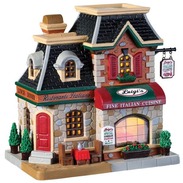 Lemax 95497 Luigi S Fine Italian Cuisine Christmas Village Building Multicolored Overstock 29396926 The lemax village collection of lighted houses, figurines, accessories and landscaping will bring a smile to your face, and the spirit of the holidays to your heart. overstock com