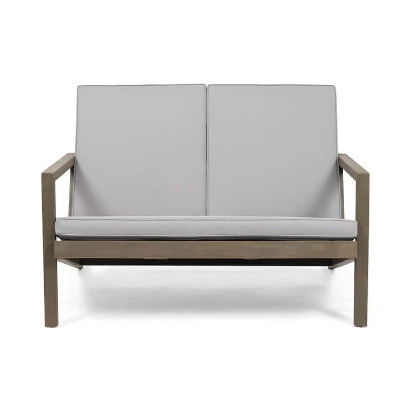 Leah Outdoor 4 Seater Chat Set with Cushions by Christopher Knight Home