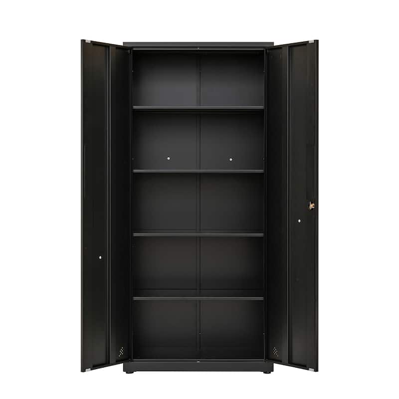High Storage Cabinet with 2 Doors and 4 Partitions