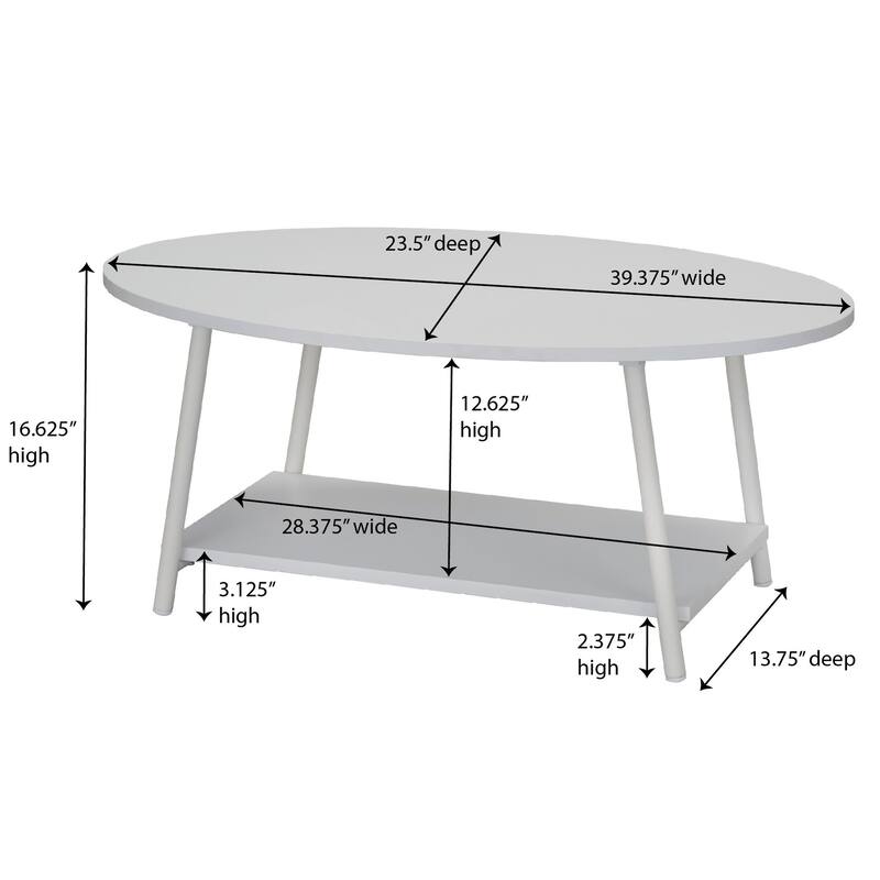 Household Essentials Coffee Table with Storage Shelf