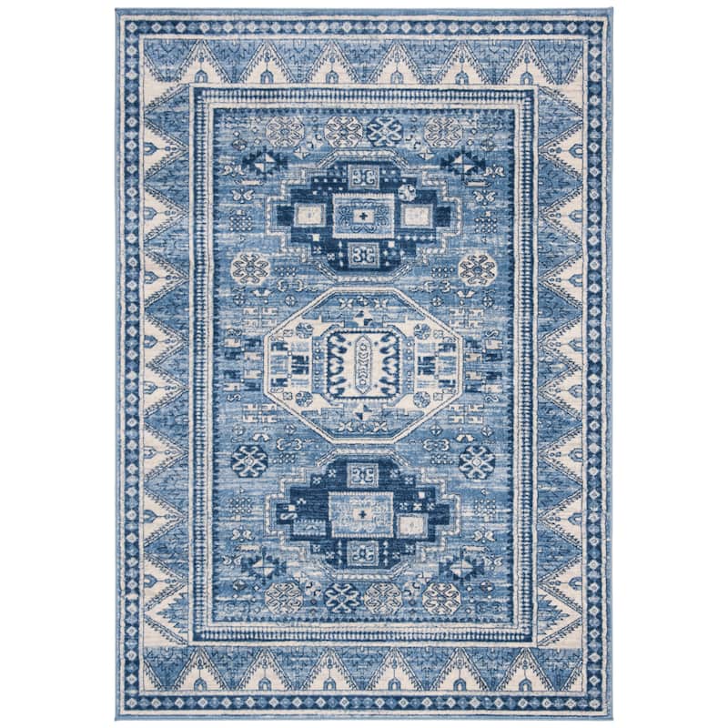 SAFAVIEH Kazak Pamala Traditional Oriental Rug - 5'3" x 7'6" - Blue/Grey