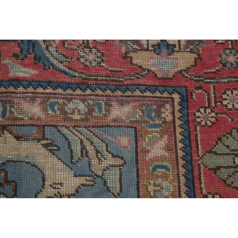 Distressed Tabriz Persian Vintage Rug Handmade Wool Carpet - 8'2" x 11'3"