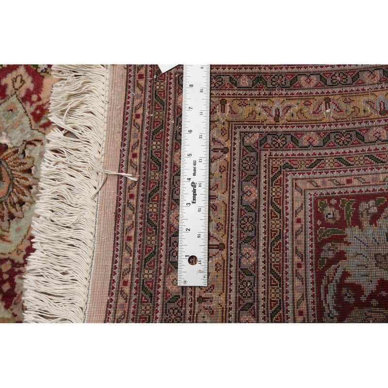 Hand Knotted Beige Persian Wool & Silk Traditional Oriental Area Rug - 13' 1'' x 20'