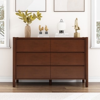 Mid Century Modern Wood 6-Drawer Dresser Storage Cabinet - Bed Bath ...