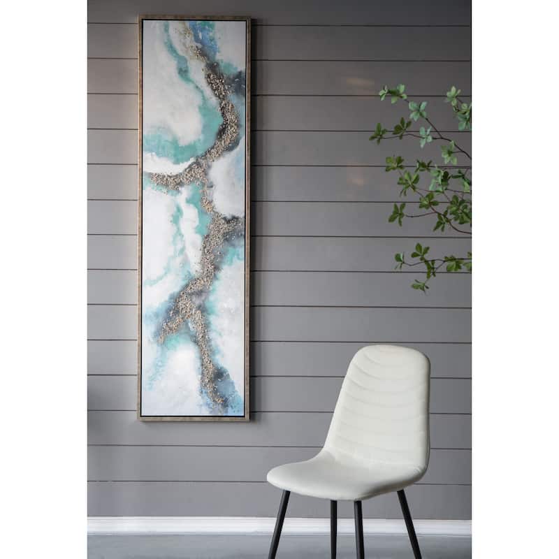 Modern Abstract Oil Painting Wall Decor with Hand Drawn Pattern, for Birthday and Housewarming Party