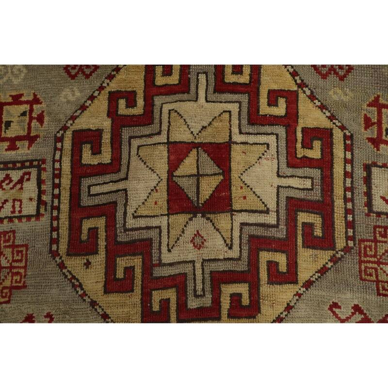 Hand Knotted Oriental 100% Wool Carpet Traditional Tribal Beige & Ivories Kazak Area Rug - 7' 11'' X 4' 11''