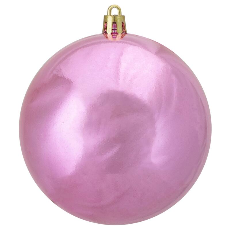 Shiny Bubblegum Pink Shatterproof Christmas Ball Ornament. - Plastic