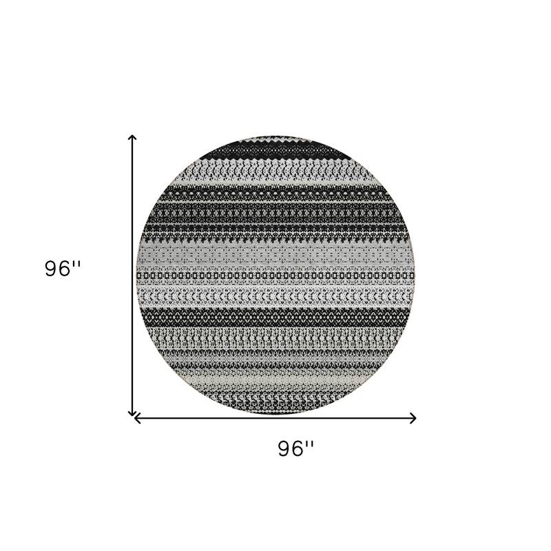 HomeRoots Striped Transitional Rectangle Outdoor Rug