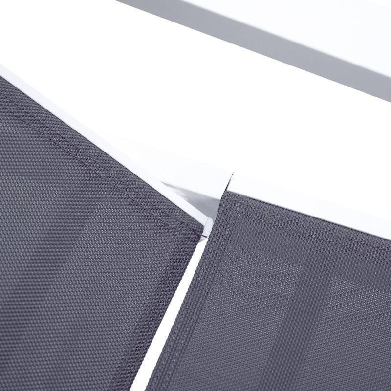 Marlin Adjustable Aluminum Patio Lounge Chair with UV-Protected Breathable Mesh Sling and Armrests, Fully Reclining