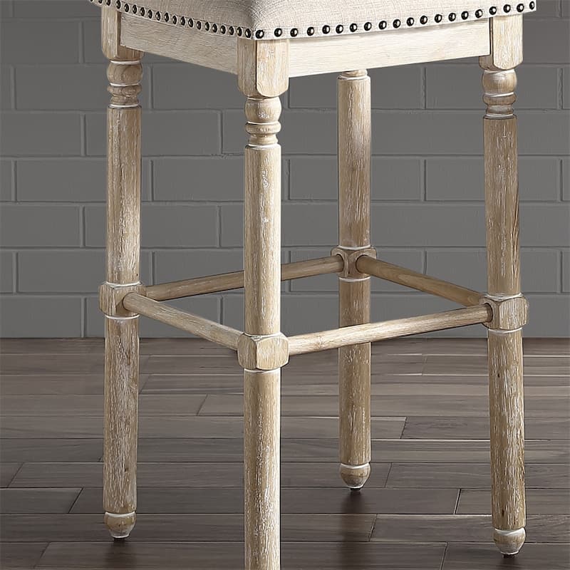 Wood Upholstered Bar Stools,Set of 2