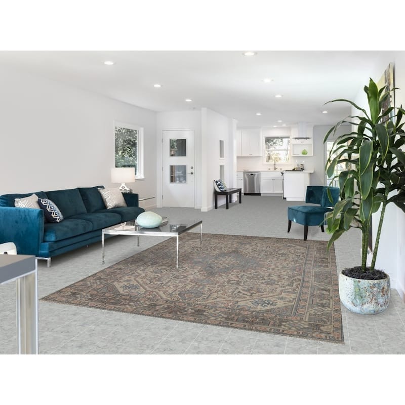 Geometric Tabriz Persian Area Rug Handmade Oriental Wool Carpet - 6'7"x 9'2"