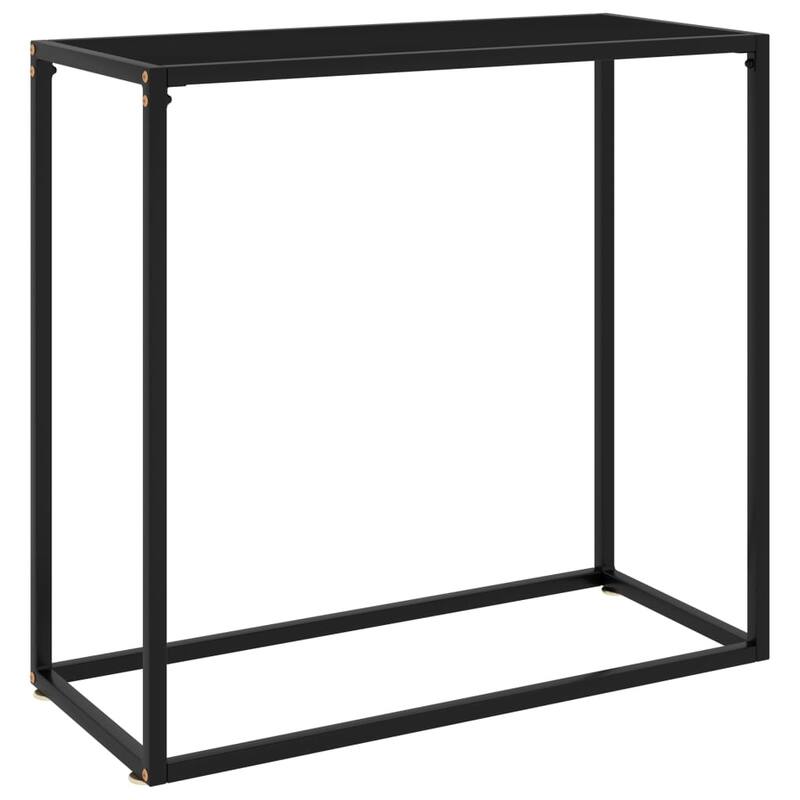 vidaXL Console Table Black 31.5"x13.8"x29.5" Tempered Glass - 31.5" x 13.8" x 29.5"