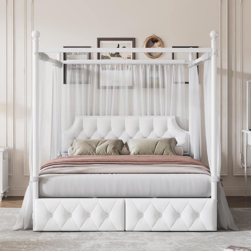 Upholstered Linen Platform Bed, Twin Size Floor Daybed Bed Frame with USB Ports, LED Belt and 2 Storage Drawers
