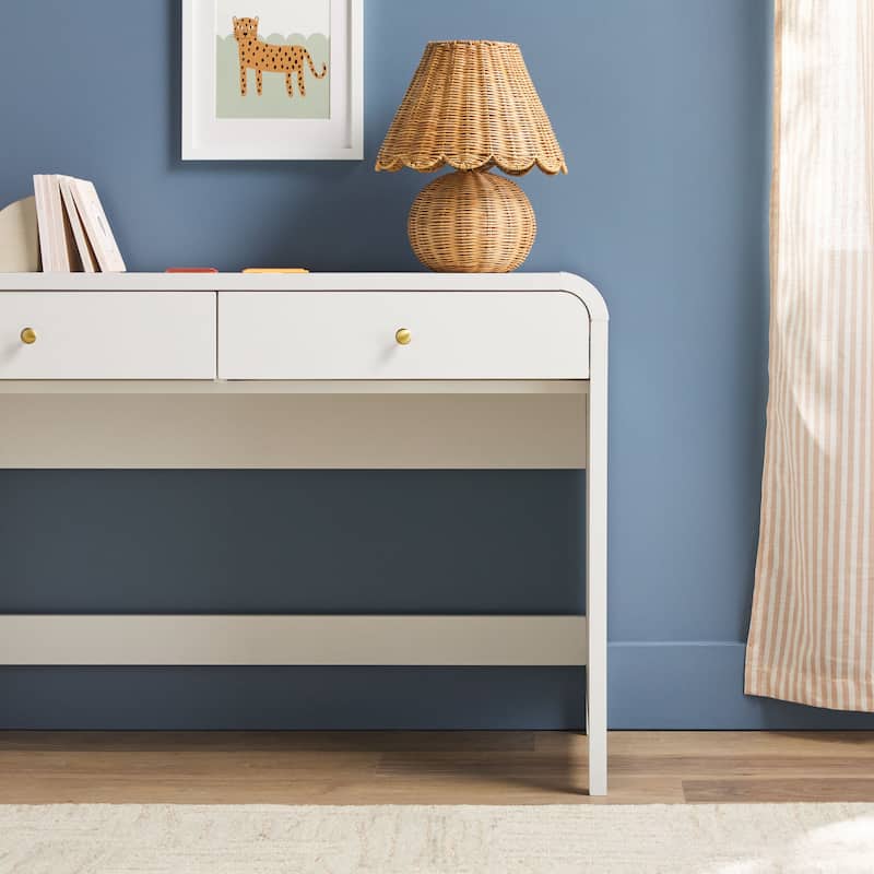 Walker Edison Modern Curve Design Writing Desk