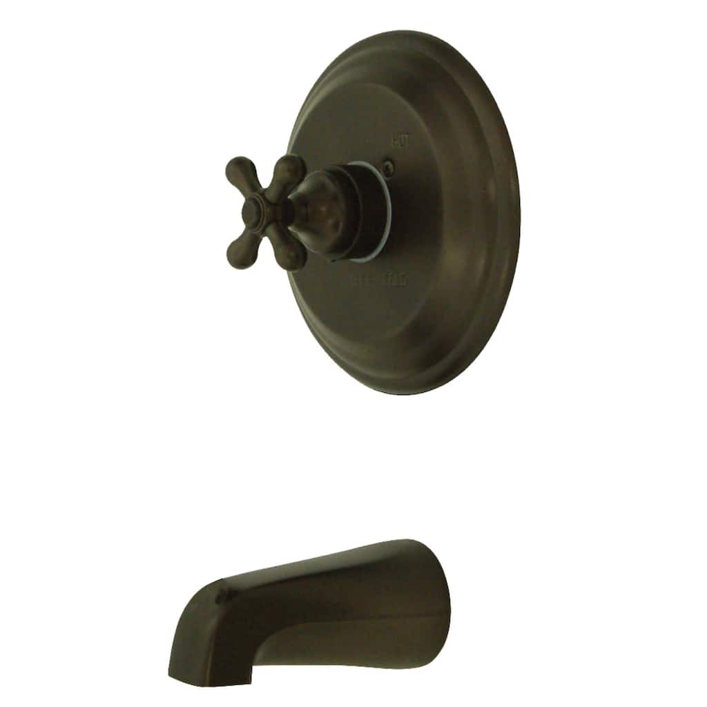 Kingston Brass Vintage Wall Mounted Bathtub Faucet with Metal Cross