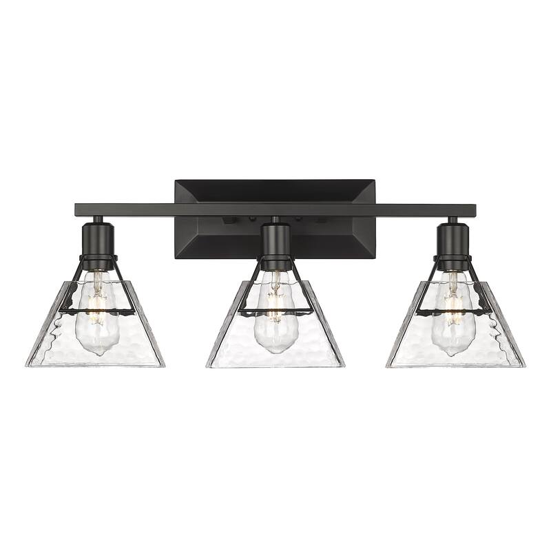 Kepler 3-Light Vanity Light - Matte Black with Water Glass