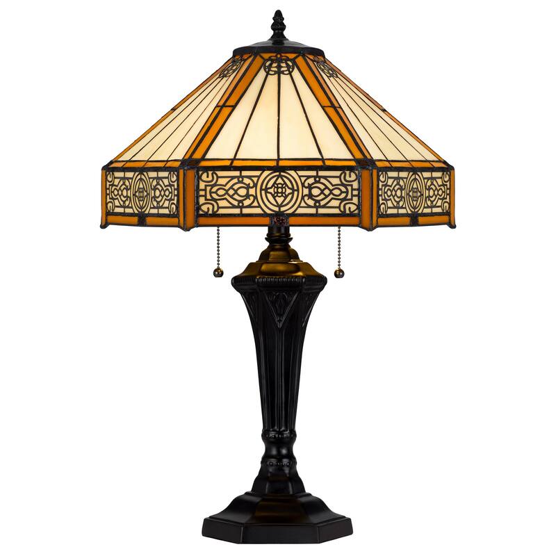 3112 Tiffany 24" Height Metal/Resin Table Lamp in Dark Bronze Finish