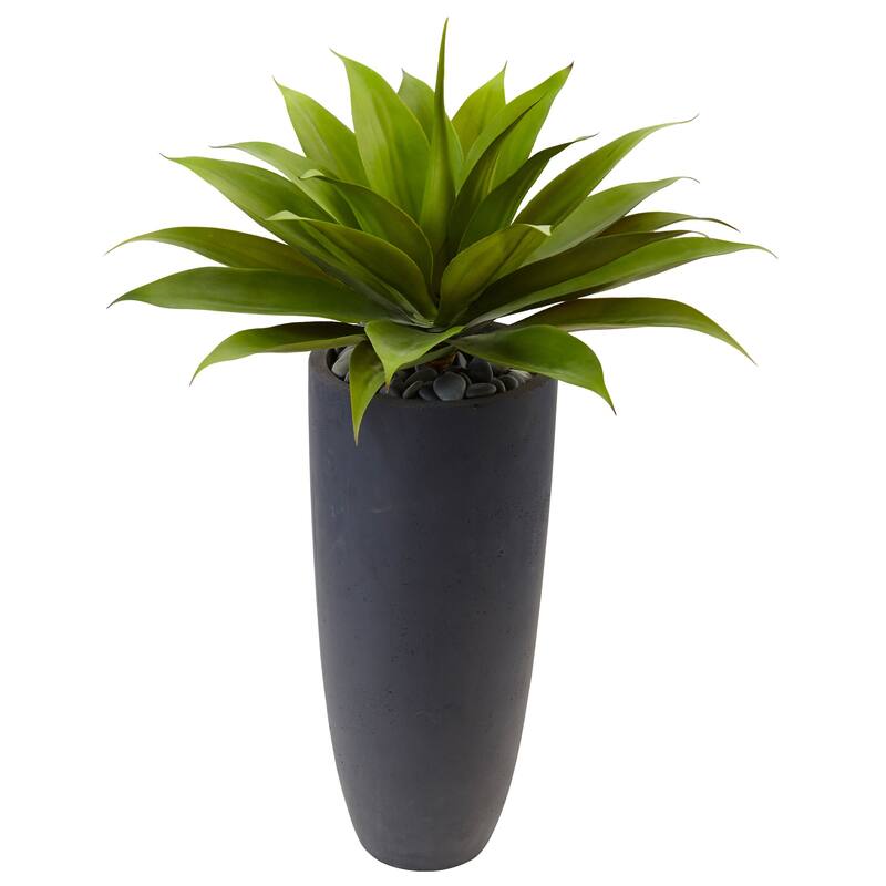 Agave Artificial Plant with Cylinder Planter - 38" - Green