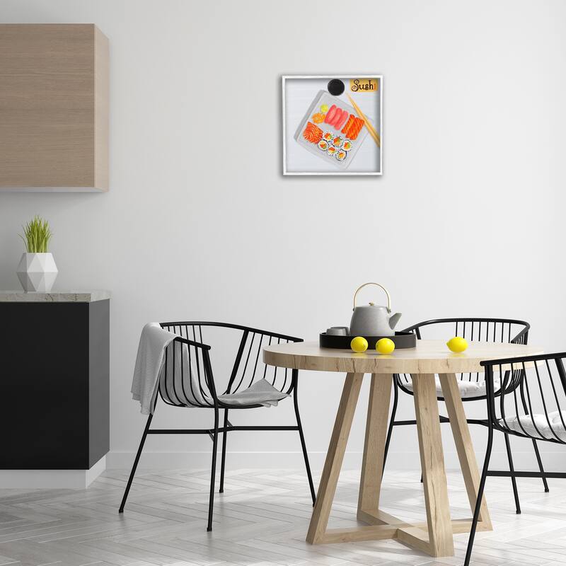 Stupell Delicious Sushi Plate Framed Giclee Art Design By Juliet Rose Philips