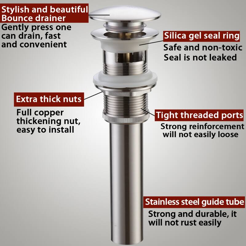 Modland C-Shaped Single Hole Bathroom Faucet, 500K Cycle CUPC Certified, 6-Inch Cover Plate, Black / Gold / Nickel / Chrome